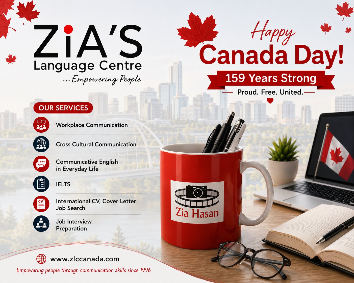 Zia's Language Centre Canada Day design